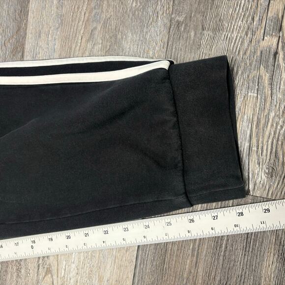 Adidas Essentials Black White 3 Stripes Mens L Warm Up Taper Jogger Track Pants - Picture 9 of 14